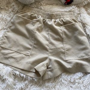 cream color corduroy shorts